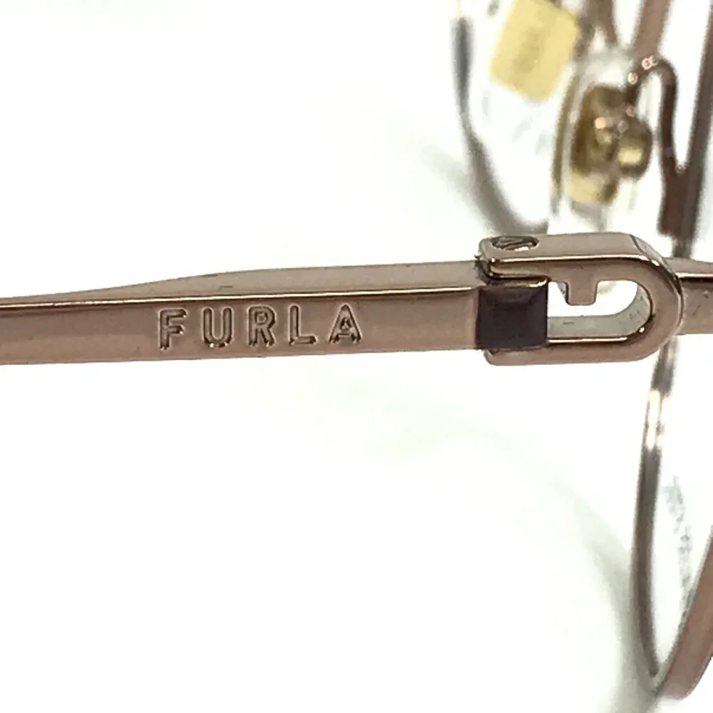 Furla Eyeglasses Frames VFU589 COL.0K99 Burgundy Red Pink Rose Gold 50-19-135
